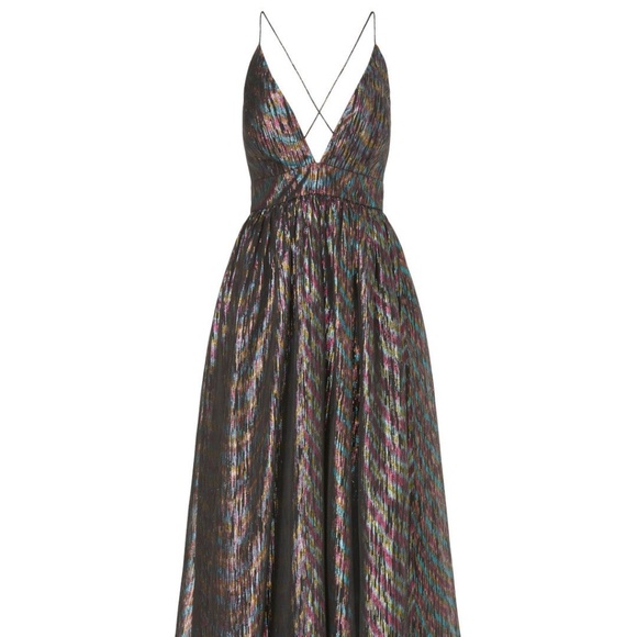 Aidan Mattox Metallic Organza Gown Size 0